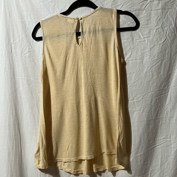 Anthro Akemi + Kin Yellow White Striped Linen Boho Sz XS Tank Top - Picture 3 of 7